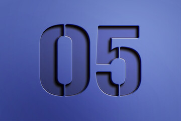 Cute 3d blue number 05 logo design.