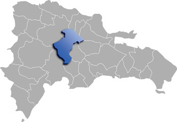 LA VEGA DEPARTMENT MAP STATE OF Dominican Republic 3D ISOMETRIC MAP