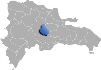 MONSEÑOR NOUEL DEPARTMENT MAP STATE OF Dominican Republic 3D ISOMETRIC MAP