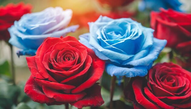nature of red and blue rose flower using as background natural flora valentine s day wallpaper