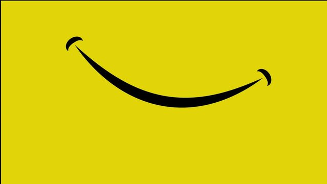 Colorful smiley happy face emoji Animated background for commercial ads or apps. Fun motion graphic.