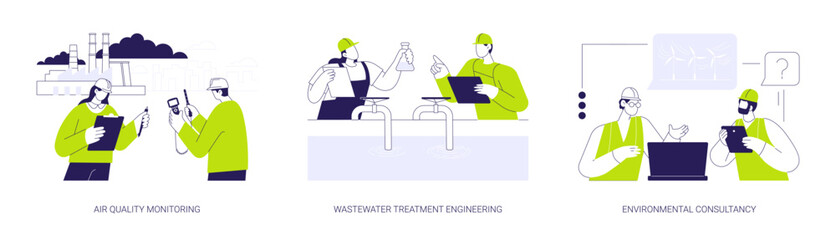 Environmental engineer abstract concept vector illustrations. - obrazy, fototapety, plakaty