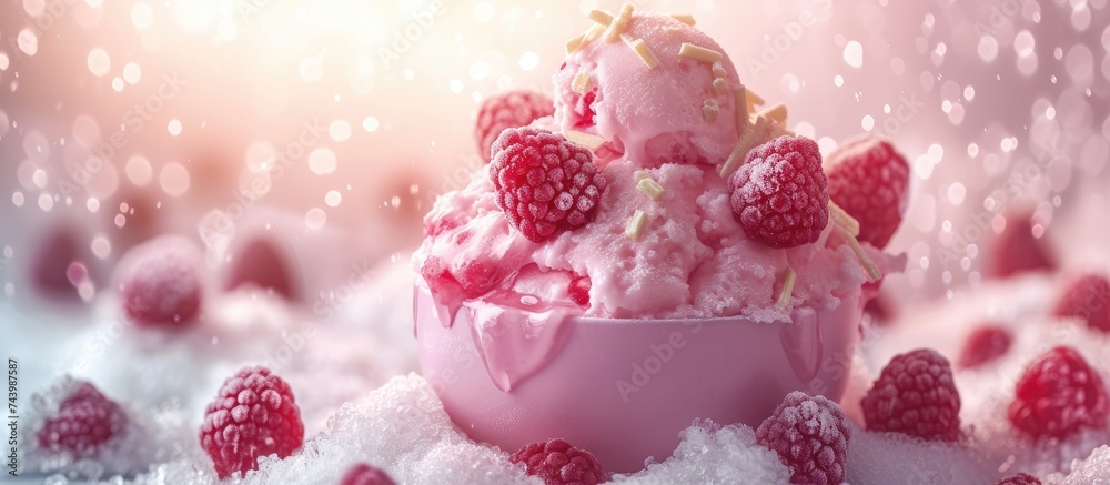 Aufkleber Ice cream sundae. with copy space image. Place for adding text or design