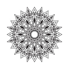 Beautiful vector hand drawn indian ornament mandala on background style.