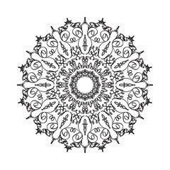 Beautiful vector hand drawn indian ornament mandala on background style.