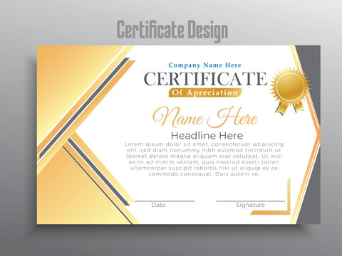 Certificate design for award. Creative and modern certificate design. Attractive concept award design best for print.