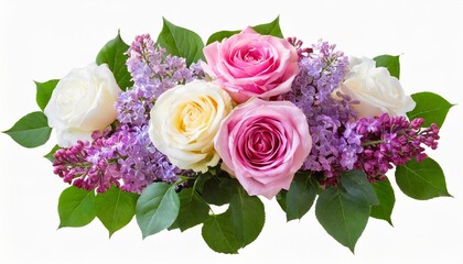 roses and lilac isolated on a transparent background png file floral arrangement bouquet of garden flowers can be used for invitations greeting wedding card
