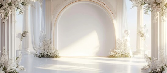 Wedding hall with decoration. with copy space image. Place for adding text or design