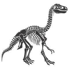 Silhouette Dinosaur skeleton black color only