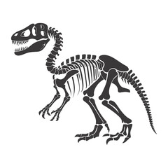 Silhouette Dinosaur skeleton black color only