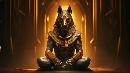 Anubis, god of ancient Egypt. The ancient Egyptian god of death and the world of the dead. Ai-generated. - Powered by Adobe