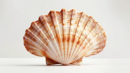 a big beautiful scallop, isolated on white.