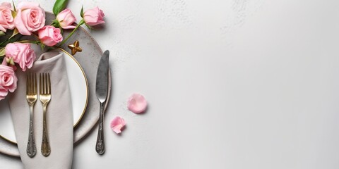 minimalistic design Table decor concept for Mother's Day. - Powered by Adobe