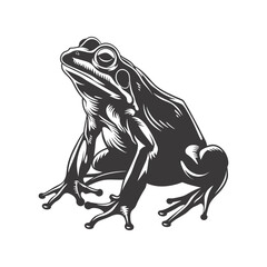 Obraz premium Silhouette frog black color only full body