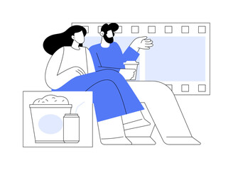 Going to the cinema isolated cartoon vector illustrations.