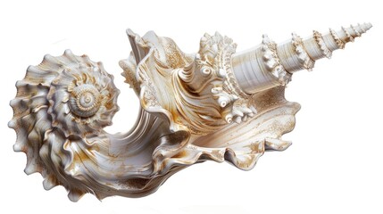 Obraz premium Dive into our collection featuring Triton's trumpet, isolated on white.