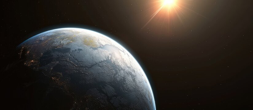 This image depicts an artists interpretation of a super earth exoplanet, showcasing its solid surface and atmospheric composition.