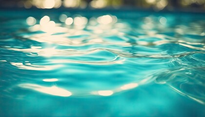 Naklejka na ściany i meble pool background, blue pool water, sunny day, blue water background, blue water surface