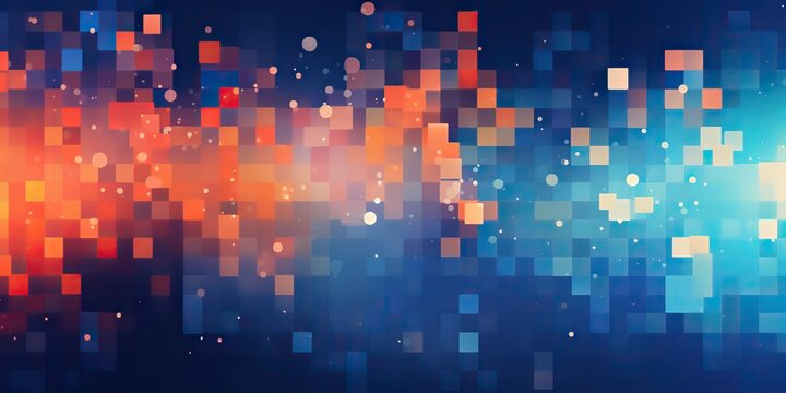 Pixelated abstract colorful background, in the style of atmospheric color washes geometric square rectangles scene