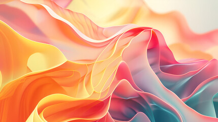 Liquid fusion background for HD mixed colors white solid  bcakground  light colors,Waves of silk in pastel orange and blue hues create a serene and luxurious texture.
