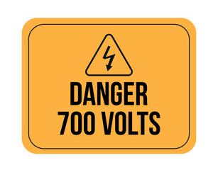 Obraz premium 700 volts. Danger, electricity and high voltage. Warning vector isolated on white background