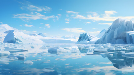 Fototapeta na wymiar a group of icebergs and glaciers