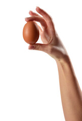 Uovo tra le dita di una mano