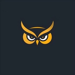 Majestic Owl: Flat Vector Logo for Iconic Bird Symbolism