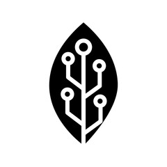 Engineering Leaf Microchip Glyph Icon