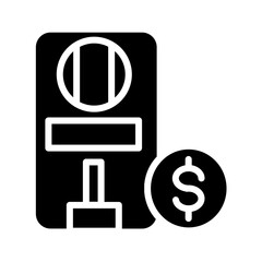 Casino Coin Machine Glyph Icon