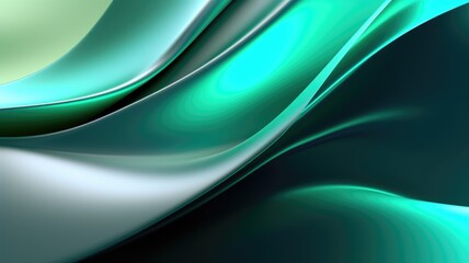 The abstract background of metal texture with empty space in cool blue and green colors. 3D illustration of exuberant. generative AI