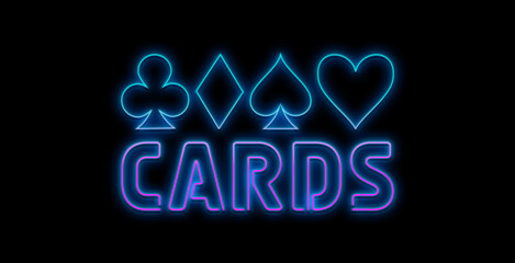 Vector realistic isolated neon sign for Blackjack cards for decoration and covering on the wall...