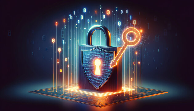 Abstract digital lock symbol representing penetration testing.