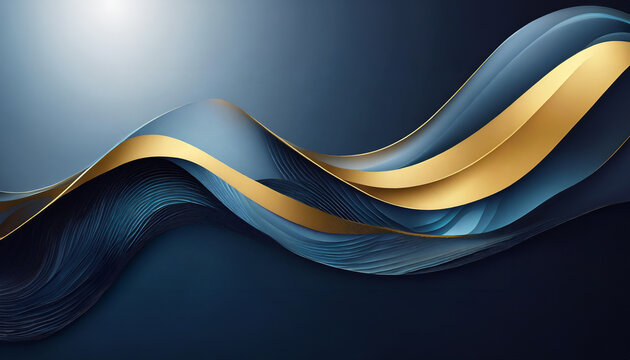 Abstract background presenting the modern 3D wave curve. Luxury paper cut background. 

