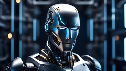 Robot in an iron suit on the way out