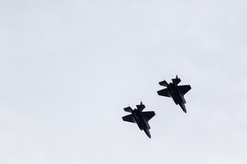 RAF Lakenheath, Brandon, Suffolk, UK
February 15th 2024
Two F35 fighter jets flying over RAF Lakenheath 