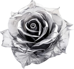 rose,grey crystal shape of rose,rose made of crystal isolated on white or transparent background,transparency 
