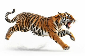 Fototapeta premium bengal tiger isolated on white background