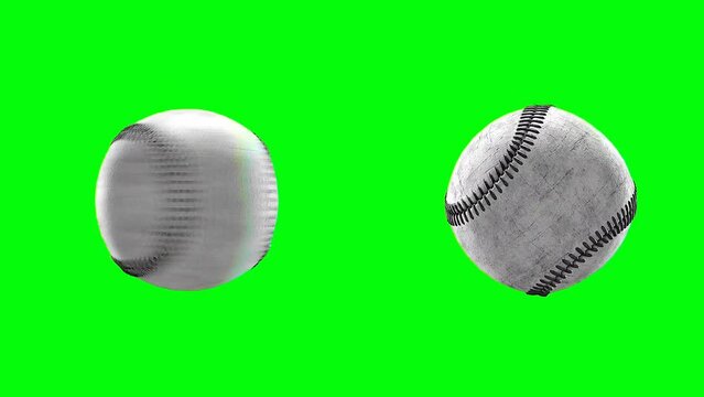 Baseball black animation Green screen video