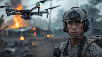 unmanned quadcopter used during combat operations