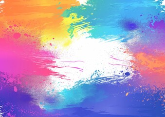 Colorful splatter background in vector, in the style of luminous watercolors, rainbowcore, free brushwork, uhd image, artist's frame, spray-paint based.