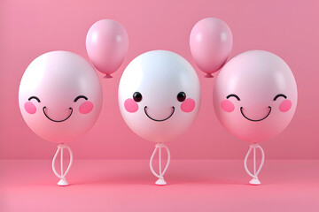 Cute 3D balloon on background.