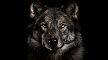 A detailed image of a dog against a dark backdrop. Perfect for pet-themed designs