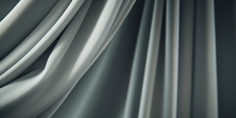 Detailed view of a curtain on black background. Suitable for interior design concepts