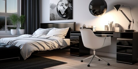 A simple and practical bedroom setup, perfect for home decor websites