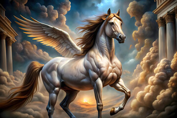 Pegasus Horse, Greek Mythology, Source, Fountain, Water, winged horse, flying horse