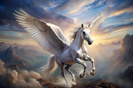 Pegasus Horse, Greek Mythology, Source, Fountain, Water, winged horse, flying horse