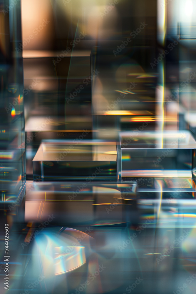 Poster abstract background with reflections and caustics. futuristic background image. created with generat