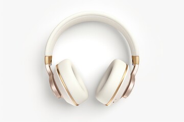 A pair of headphones on a plain white surface, suitable for technology concepts - Powered by Adobe