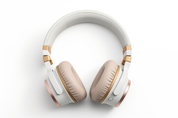 A pair of headphones on a plain white background. Suitable for music and technology concepts